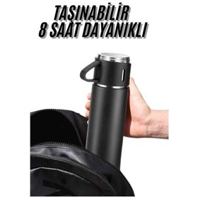 Resim Termos Seti 3'lü Bardak Seti Isı Dayanıklı Siyah Paslanmaz Çelik Vakumlu Diğer 