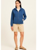 Resim Guess Tam Fermuarlı Scuba Kumaş Kadın Sweatshirt W5yq05kbye2 Mavi 