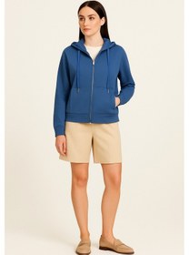 Resim Guess Tam Fermuarlı Scuba Kumaş Kadın Sweatshirt W5yq05kbye2 Mavi 