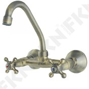 Resim Fkn Koç Duvardan Antik Lavabo Bataryası 