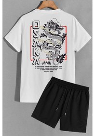 Resim Osaka Şort T-shirt Eşofman Takımı Beyaz 