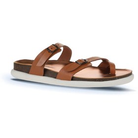Resim Bueno Shoes Taba Parlak Deri Kadın Parmak Arası Terlik 01ws11000 