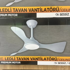 Resim Kassel Aydınlatma CT-3000 Modern Beyaz LED Işıklı Tavan Vantilatörü Fan Havalandırma ve Uzaktan Kumandalı 
