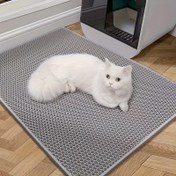 Resim Ekstra Büyük Çift Katmanlı EVA Kedi Kumu Matı - Sıçramaya Karşı Koruyucu, Sızdırmaz Tasarım, Ağ ve Katmanlı Katmanlar ile Geliştirilmiş Kumu Tutma, Evde Evcil Hayvan Kullanımı İçin Mükemmel, Ekstra Büyük Kedi Kumu Matı 