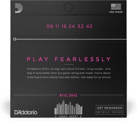 Resim D'Addario NYXL0942 ELEKTRO GİTAR TEL SETİ, SUPER LIGHT (NICKEL-CARBON 