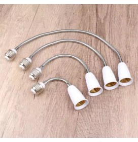 Resim Vwin Lamba / Duy Uzatma (50 Cm) Metal 360 Derece Esnek Bükülebilir E27 To E27 