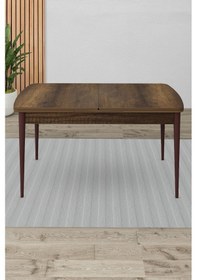 Resim Canisa Exve Serisi 80x132 Açılabilir Barok Ahşap Desen Masa Takımı Ve 4 Antrasit Sandalye Masa Barok Ahşap Desen Sandalyeler Antrasit 