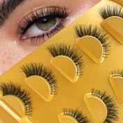 Resim 5 Çift 3D Sahte Kirpik Seti - Flutty, Doğal, Kalın 0.07mm, Karma Uzunluklar 10-15mm, Tekrar Kullanılabilir, Başlangıç Dostu, Bebek ve Hacimli Stiller 