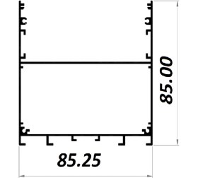 Resim LED Alüminyum Profil Siyah Kasa 1 Metre 85X85MM Opak Pleksi Kapak Yan Kapak Montaj Yayı 8413 