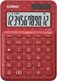 Resim Casio Ms-20uc-jrd 12 Hane Kırmızı Desenli Masa Üstü Hesap Makinesi Diğer 