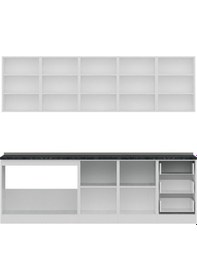 Resim Minar 250 Cm Mutfak Dolabı Beyaz Antrasit 250-A2 Beyaz 