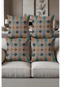 Resim Dijital Baskılı Yumuşak Dokulu 4 Lü Kırlent Kılıfı Takımı 43x43 Cm Krl0040 Renkli 