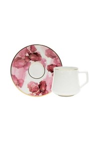 Resim Evaliza Buket Pembe Çiçek 130ml 6 Kişilik Çay Fincan Takımı Pembe 