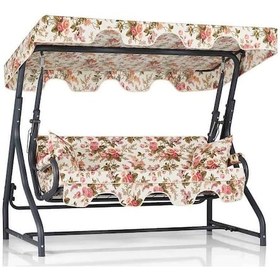 Resim Erinöz Olea 3 Kişilik Bahçe Balkon Teras Salıncağı - İngiliz Gülü 