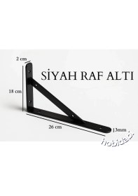 Resim Hobidabi Raf Altı Dekoratif Raf Tutucu Ayak Ferforje Siyah 18X26 cm 4 Adet 
