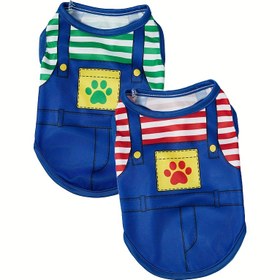 Resim 1 Adet Evcil Hayvan Kolsuz Yelek - Tüm Sezonlarda Rahat Kullanım İçin Pati Çapraz Şerit ve Düğmeli Desenli, Uygun Boyutlar: S/M/L/XL Köpekler & Yuvaları İçin, İç İşlemeli, Çok Renk Seçeneği (Yeşil, Mavi, Beyaz, Siyah, Gri, Bej) Chihuahua, Pomerenian, Labrador vb. İçin 