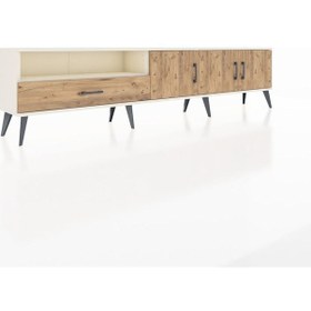 Resim Arges Tv Ünitesi 3 Raflı Tek Çekmeceli 3 Kapaklı 220x30x51 Aytaşı-çam Atlas Çam/atlas Çam - Aytası 