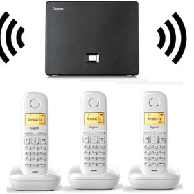 Resim Gigaset 3 Dahili Dect Telsiz Kablosuz Telefon Santrali Beyaz 