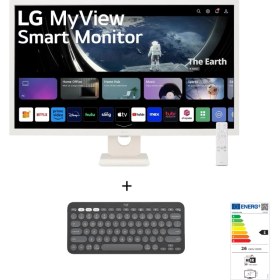 Resim LG webOS Akıllı TV Wi-Fi Apple-Android Kablosuz Bağlantı Görüntü AKTARIM1920X1080 FulHD IPS Panel 32'' 80 Ekran Smart Monitör TV + Logitech Kablosuz Klavye LG50TT 