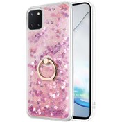 Resim Samsung Galaxy A81 Kılıf Glitter Liquid Holder Pembe Microsonic