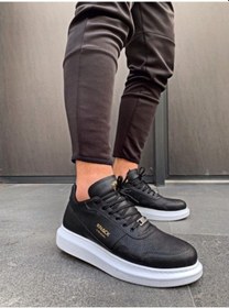 Resim Knack Yüksek Taban Günlük Ayakkabı 040 Siyah (Beyaz Taban) 