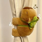 Resim Capybara ve Kaplumbağa Peluş Bileklik - Yumuşak Polyester Dolu Hayvan Bileklik, Doğum Günü, Noel, Sevgililer Günü Hediyeleri İçin İdeal 