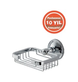 Resim Çelik Banyo Paslanmaz Pirinç Kutup Rozetli 8x12cm Sabunluk Krom 