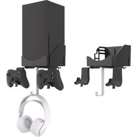 Resim Xbox Series x Duvar Tutucu, Xbox Series x Konsolu ve Kumanda ve Kulaklık Için Tutucu, Kaymaz Matlı Tutucu, USB Kablosu Için Şarj Bölmesi, Siyah, Normal, Batonlu Şemsiye 