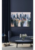 Resim Şehir Soyut El Yapımı Yağlı Boya Tablo 90x71cm 