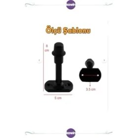 Resim Mabeyn Kawin 8 cm Metal Kapı Kolu Stoperi Tamponu Durdurucusu Tutucu Tutacağı Metal Kapı Stopu Silikonlu Siyah ve Krom (4, Siyah) 