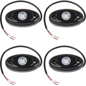 Resim 4pcs 9led Süper Parlak Kaya Işık Kiti LED Su Geçirmez LED Neon Underglow Işık Off Road Kamyon Teknesi Mavisi (Yurt Dışından) 