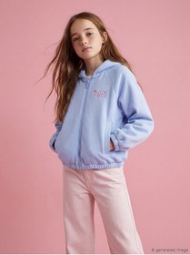 Resim LC Waikiki NEVAVM Farkıyla Stitch Baskılı Kız Çocuk Ceket 