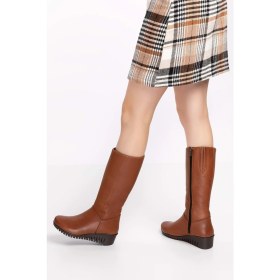 Resim Gondol Hakiki Deri Sıcak Iç Astar Dolgu Taban Çızme-Gndl.2007 - Taba - 39 