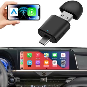 Resim PREPARE Carplay Usb ve Type-c 2in1 Araç Multimedya Adaptörü Yeni Tasarım Mini Kablosuz İOS ANDROİD Uyumlu 
