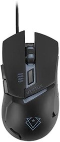 Resim Vertux Dominator, kablolu oyun faresi, hızlı tepki veren optik 3200 dpi sensör, 5 programlanabilir tuş, çok yönlü izleme ve gökkuşağına sahip LED arka plan aydınlatması, Siyah 