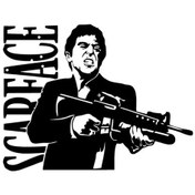 Resim Scarface Sticker Oto-motor-laptop-duvar-dekor 10 X 8 Cm 