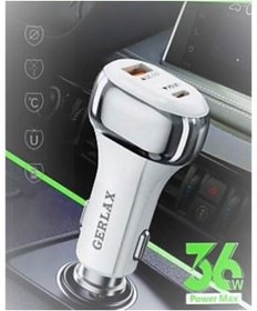 Resim teknosepetim 6 Amper 3.0 Kablolu Araç Şarj Cihazı Çift Çıkışlı Type-c Hızlı Araç Şarjı Gc-10tp Gerlax 