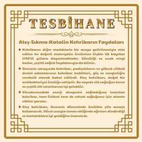 Resim (Tesbihane) Kararmaz Metal Su Damlası Püsküllü Küre Kesim Süzme Yeşil-Siyah Ateş Kehribar 99'luk Tesbih 