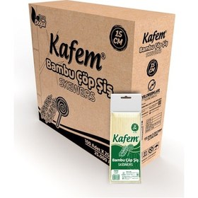 Resim Kafem Bambu Çöp Şiş 15 cm 100 Lü X 250 Paket (Koli) 