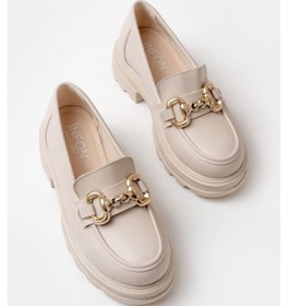 Resim 745-773 Bej Günlük Yüksek Tabanlı Loafer Ayakkabı Bej - Siyah 