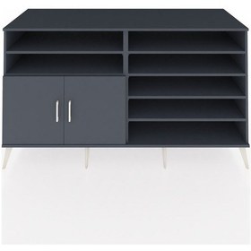 Resim Kronos Konsol 7 Raflı 2 Kapaklı 176x59x99 Antrasit-antrasit/aytaşı Antrasıt/aytası - Antrasıt 