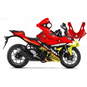 Resim Yamaha R25 2019 Rossi Shark Design Kırmızı Sticker Set 