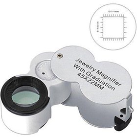 Resim Profisher 45x 22mm Katlanır Ölçekli Optik Lens 2 Beyaz Led 1 Uv Led Işıklı 