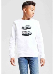 Resim Nissan Gt R Baskılı Unisex Çocuk Beyaz Sweatshirt (528560108) Beyaz 