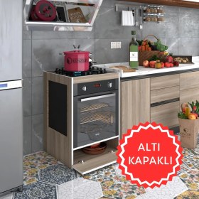 Resim Kenzlife ankastre modülü kabini vanadyum3 crd fırın ocak dolabı kapaklı 