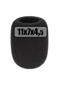 Resim Siyah Yuvarlak Mikrofon Süngeri Logo Baskısı 