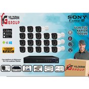 Resim 18'Li 5Mp Sony Lensli+H265 Kayıt Cihazı Full Paket 