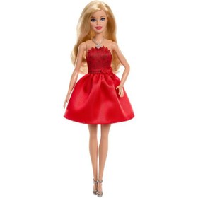 Resim Barbie 80.Yıl Kırmızı Elbiseli Bebek JGD25 