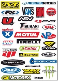 Resim A4 Sticker 014 Tek Paket Çoklu Sticker Siyah 