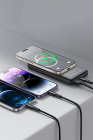 Resim Yesido Yp57 Magsafe 15w Wireless-20w Pd Hızlı Şarj Destekli 10.000 Mah Kablosuz Power Bank Led Göstergeli 